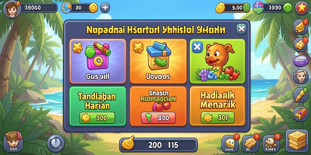 Tangkapan layar fitur karakter yang beragam.