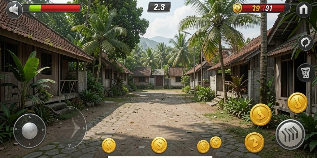 Tampilan awal game yang menarik dan mudah dinavigasi.